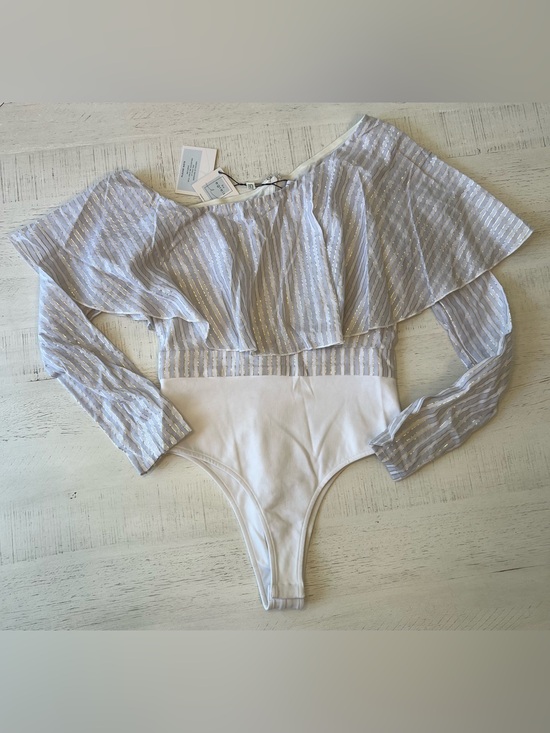 By Egreis Pants - NWT By Egreis Off-Shoulder Ruffle Bodysuit